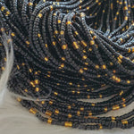 Black and Gold Tie on Waist Beads