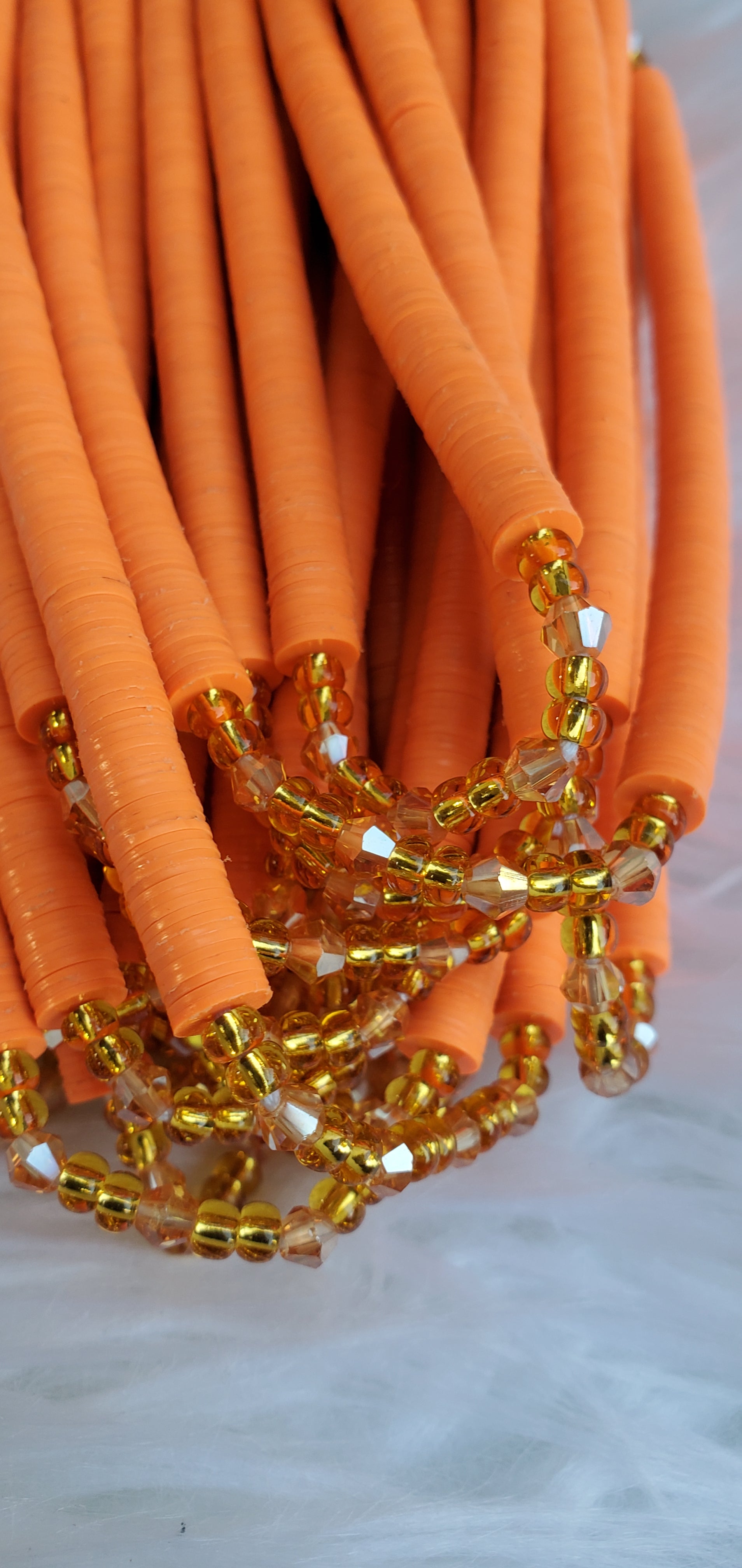 Orange and Gold Vinyl Beads