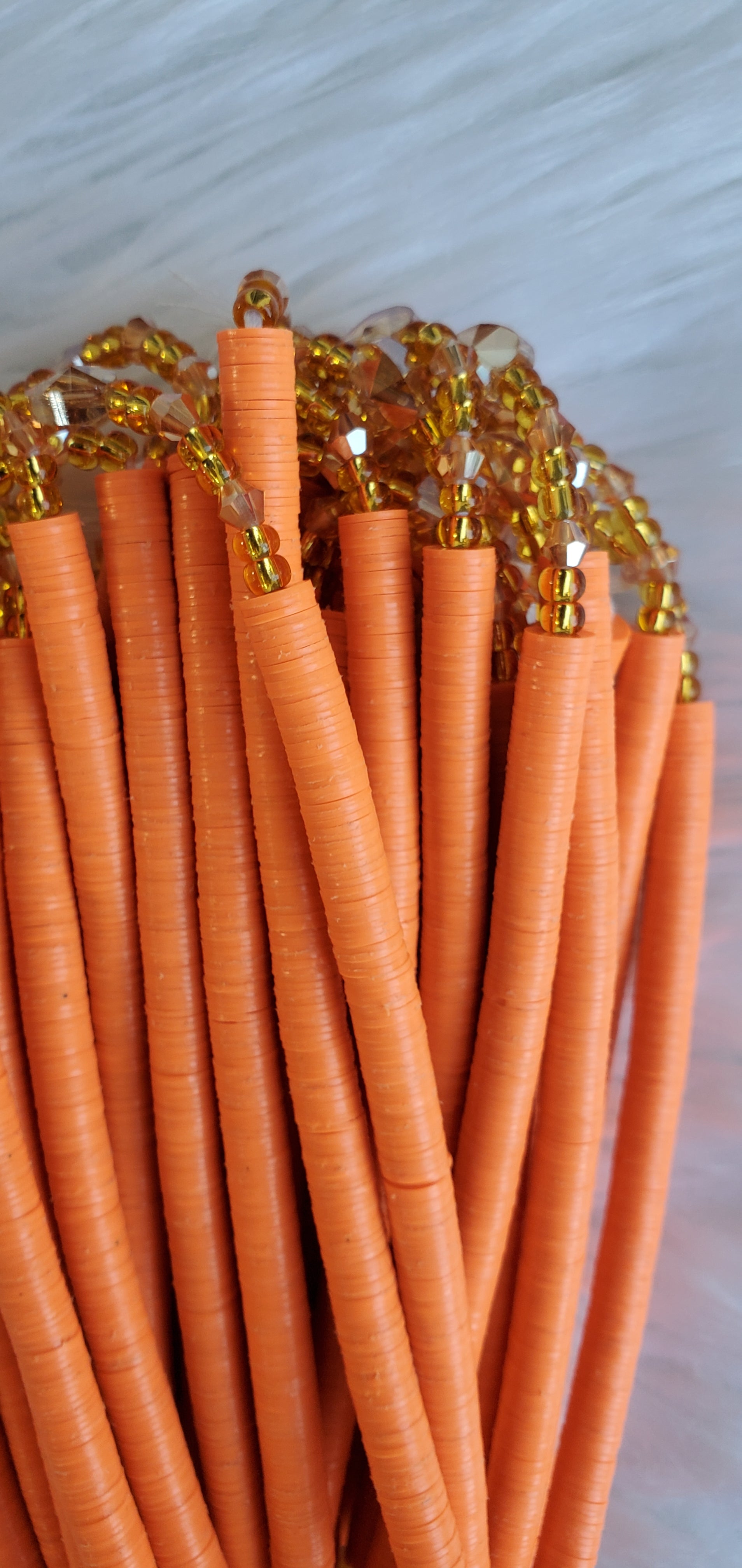 Orange and Gold Vinyl Beads