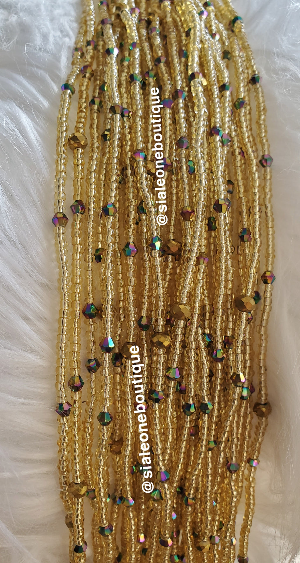 Gold Beads with Crystals