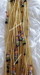 Gold Beads with Crystals Stones